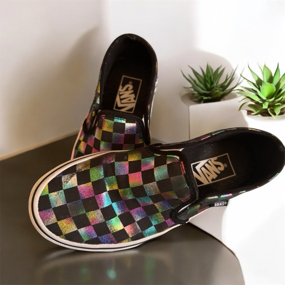 Vans Women's Multicolor Checkered Slip-On Sneakers